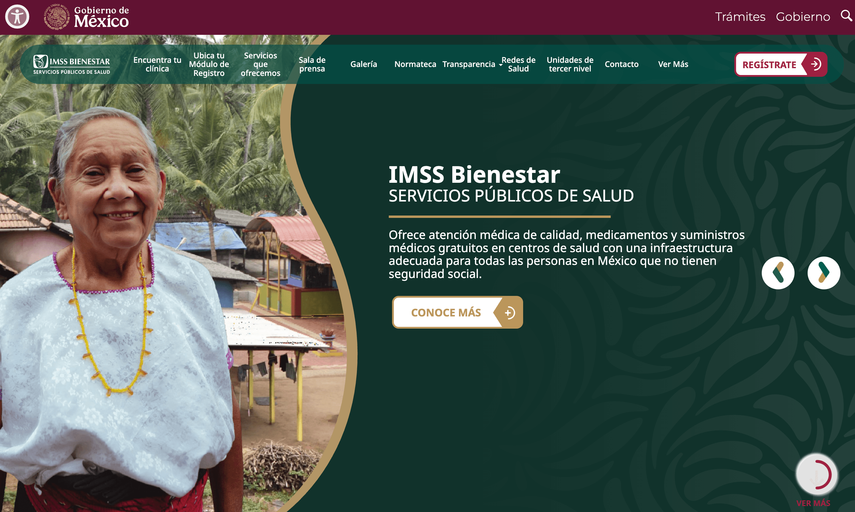 Captura del sitio IMSS Bienestar